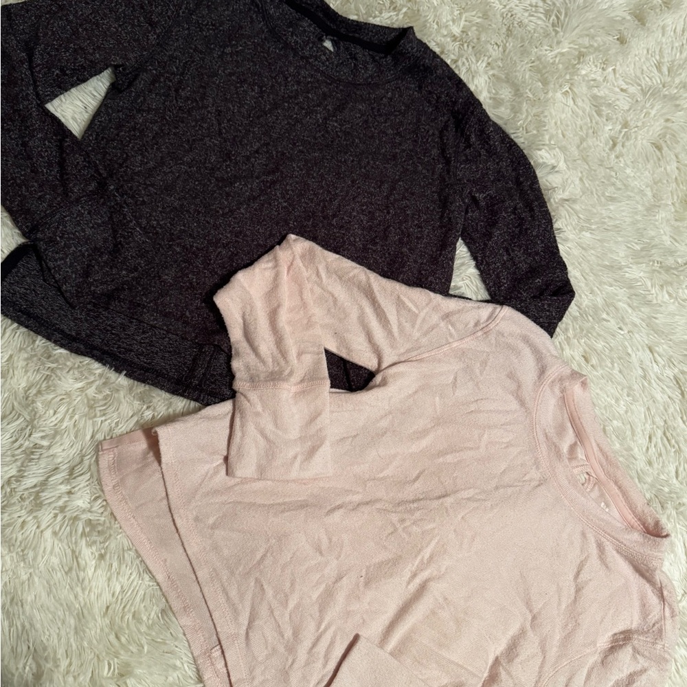 All in Motion Heathered Gray and Pink Tops